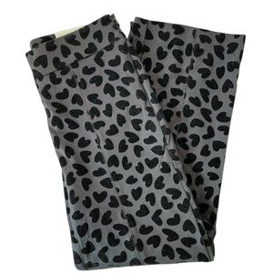 Ann Taylor NEW Gray/Black Velvet Heart Pattern High Rise Cropped Pants Size 2